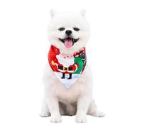 Pet Christmas Scarf for Dogs Cats, 1man dragging S | Lightweight Triangle Bandana with Stitched Trim, Seasonal Party Photo Dressing Piece