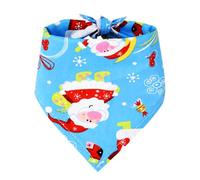 Pet Christmas Scarf for Dogs Cats, Old man1 L | Lightweight Triangle Bandana with Stitched Trim, Seasonal Party Photo Dressing Piece