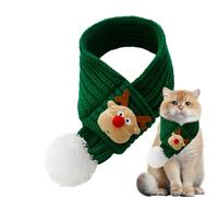 Pet Christmas Scarf, Warm Scarf for Pets | Soft Cozy Cat Bandanas Knitted Fabric | Adjustable Practical Christmas Scarf with Knot Design for Pet Owners