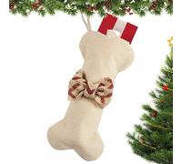 Pet Christmas Stockings - Dog Bone Stockings Christmas Stockings with Bow Tie | Cute and Festive Decorations for Schools, Classrooms, Clubs and Offices, Great for Pet Owners and Even