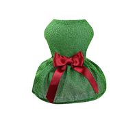 Pet Christmas Thermal Holiday Puppy Costume Dress Outfit Warm Pet Clothes Cozy Winter Dog Apparel Festive Seasonal Attire (Green, M)