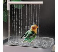 Pet Circulating Water Bath Parrot Bathtub Bird Bath Accessories Automatic Bird Cage Shower Easy Clean Parrot Water Circulation For And African Grey Birds (Large And Small) (A, 31. 3x20. 8x9. 5cm)