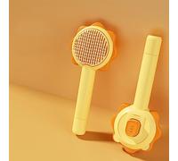 Pet Cleaning Comb, Body Brush Massage for Easy Dogs to Clean Ergonomic Long Handle Mango to Travel (Locke Yellow)