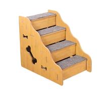 Pet Climbing Stairs - Puppy Ramp Step Ladder, High Bed Access Support Design, Soft Cushion Build, Stable Non Slip Base Structure, Lightweight Portable Frame, Friendly Construction | Ea