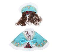 Pet Cloak Cute Dog Costume Pet Princess Cloak Mini Beautiful Cloak Clothes for Dogs Cats Puppies Pigs Soft Breathable Adjustable Party Wear Polyester Material Hat and Cloak Set (PF17 blue S)