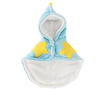 PET CLOAK CUTE SOFT COMFORTABLE FLANNEL DOG WARM CAPE SKY BLUE FOR WINTER COLD WEATHER (L)