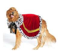 Pet Cloak King Dog Cape Robe Cute Halloween Christmas Cat Costume Queen Clothes Lux Fur Royal Cape Prince Princess Outfit Birthday Dress Small Large Dog Halloween Costume (Crimson, Large)