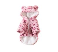 Pet Clothes Autumn Winter Plush Coat Leopard Print Sweater Colorful Colors Small Dog Cat Jacket Fur Sweater Bulldog Pug Poodle (Color : Hoodie, Size : XS)