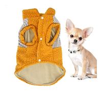 Pet Clothes Dog Warm Clothes Plush Yellow Gentleman Simple Style Two Feet Winter Warm Pet Clothes Clothing for Dogs Cats Soft Comfortable Durable Plush Material XS S M L XL (L)