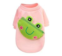 Pet Clothes Dogs And Cats Crossbody Zipper Cute Clothes Autumn Winter Yellow Bear Frog Warm Outfit for (XS)