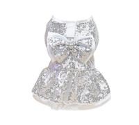 Pet Clothes For Small Dogs Summer Pet Princess Dress Pet Dog Dress Pull Ring Pet Dress Spring N Ew Style 2024 Bead Dress Female Small Dog Summer Clothes Silver L