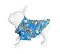 Pet Clothes, Hawaiian Dog Shirt Soft Breathable Cool T-shirt Summer Beach Apparel For Cats Puppy Small Dogs (Small, Blue)