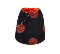 Pet Clothes Shirt Tang Suit Dragon Phoenix Tradition Vest Snap Closure Small Doggie Cat Cool Cute For Bichon Summer(Suki,XS)