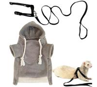 Pet Clothes - Soft Outfit Small Animal with Harness Vest Sweater Cotton Adjustable | Cute Hamster Rabbit Chihuahua Walks Photos Game Daily Outdoor Travel Costume