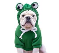 Pet Clothing Dog Transformation Frog Hoodie Autumn and Winter Warm Small Large Dog Method Dou Cat Bullfighting Clothes (Frog,L)
