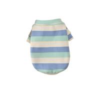 Pet Clothing Small Dog Kitten Puppy Striped Fleece-Lined Warm Autumn and Winter Sweatshirt(Blue,S)