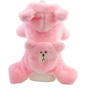 Pet Coat Thickened Plus Velvet Coat Anmial Pattern Hoodie Puppy Warm Hiking Boy(Pink,L)