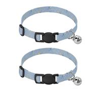 Pet Collar 2 Pcs Adorable Dragonflies Puppy Neckband Cat Collars Quick Release with Anti-Lost Bell Round Dog Collar