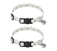 Pet Collar 2 Pcs Dragonflies Puppy Neckband Cat Collars Quick Release with Anti-Lost Bell Round Dog Collar