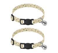 Pet Collar 2 Pcs Green Frogs Holding Colorful Heart Puppy Neckband Cat Collars Quick Release with Anti-Lost Bell Round Dog Collar