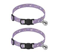 Pet Collar 2 Pcs Horse and Rainbow Puppy Neckband Cat Collars Quick Release with Anti-Lost Bell Round Dog Collar