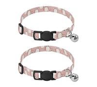 Pet Collar 2 Pcs Lovely Penguin Pattern Puppy Neckband Cat Collars Quick Release with Anti-Lost Bell Round Dog Collar