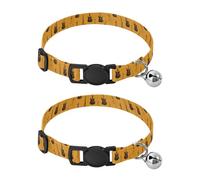 Pet Collar 2 Pcs Pattern Black Electric Guitar Puppy Neckband Cat Collars Quick Release with Anti-Lost Bell Round Dog Collar