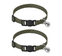Pet Collar 2 Pcs Pattern Black Stars Puppy Neckband Cat Collars Quick Release with Anti-Lost Bell Round Dog Collar