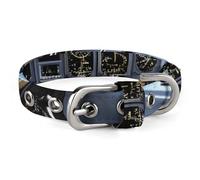 Pet Collar, Airplane Cockpit Print Stylish Pet Accessory Fashion Pet Collar Adjustable Pet Collar Lightweight Pet Collar