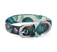 Pet Collar, Beautiful Peacock Flowers Print Stylish Pet Accessory Fashion Pet Collar Adjustable Pet Collar Lightweight Pet Collar