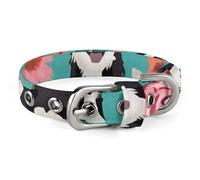Pet Collar, Border Collie Florals Print Stylish Pet Accessory Fashion Pet Collar Adjustable Pet Collar Lightweight Pet Collar