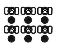 Pet Collar Case, 6 Pieces. A set of silicone accessories for attaching to a pet collar. The case is designed to hold a small electronic tracking device. (Negra)