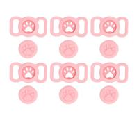 Pet Collar Case, 6 Pieces. A set of silicone accessories for attaching to a pet collar. The case is designed to hold a small electronic tracking device. (Rosa)