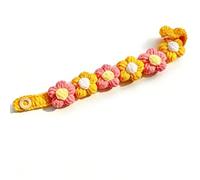 Pet Collar, Featuring a Fashionable, Three-Dimensional Floral Design. Hand-Crocheted With a Quick-Release Buckle, Suitable for Small Dogs, Kittens, and All Types of Miniature Puppies (E)