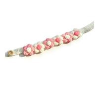 Pet Collar, Featuring a Fashionable, Three-Dimensional Floral Design. Hand-Crocheted With a Quick-Release Buckle, Suitable for Small Dogs, Kittens, and All Types of Miniature Puppies (C)