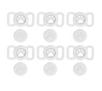 Pet Collar Holder Silicone Anti Lost Protective Cat Dog Collars Case 6pcs (White)