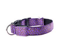 Pet Collar Led Luminous Collar Teddy Dog Luminous Dog Collar Collar Puppy Leopard Collar (Purple. X)