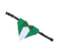 Pet Collar Neck Kerchief Unique Sequined Bowtie For Small Dog Bandana Sequined Bib Irish Day Costume Adjustable Neck Scarf