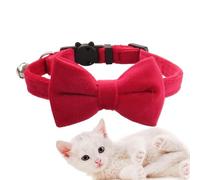 Pet Collar with Bell, Adjustable Cat Collar with Removable Bell, Fashionable Eye-catching Dog Bow Tie for Walks, Travel, Home, Photography, Wedding
