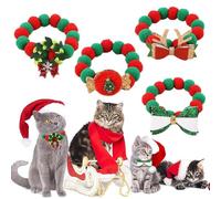 Pet Collars Colorful Hairball Christmas Neckwear U2b2 Kitten Collars