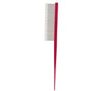 Pet Comb Dog Grooming Comb Ergonomic Design Static Free Stainless Steel Teeth 2 Different Densities for Dogs Cats Small Animals Hard Aluminum Alloy Handle 7.2 Inches (Red)