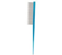 Pet Comb Dog Grooming Comb Ergonomic Design Static Free Stainless Steel Teeth 2 Different Densities for Dogs Cats Small Animals Hard Aluminum Alloy Handle 7.2 Inches (Blue)