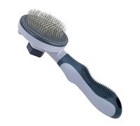 Pet Comb, with Self-Cleaning Grooming Design, 20.2x7.5x5.8cm, Portable Dog Brush, Cat Loose Hair Grooming Brush, Non-Staining Bristles, for Home & Travel Pet Care