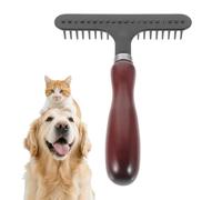 Pet Comb Wooden Handle Stainless Steel Dog Rake Brush Tool | Pet Comb Grooming Tool for Long or Short Hair Indoor Puppy Kitten Rabbit Animals Daily Trimming