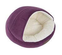 Pet Comfortable Plush Shell Shaped Bed for Small Dogs Winter Warmth Semi Enclosed Cat for Maltese, Terrier, Pomeranian, Chihuahua (purple hardtop)
