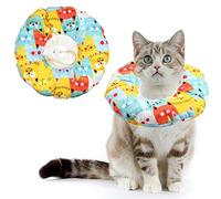 Pet Cone Collar Adjustable Cat Recovery Collar Elizabethan Cat Cone Collar Anti-Bite Lick Wound Healing Protection Cotton Collar Protective Neckwear for Kitten Dog Puppies after Surgery
