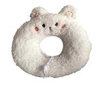 Pet Cone Collar Pet Circle Collar Plush Soft Rabbit Collar Cat Dog Collar Anti-lick Bear Soft Circle Surgical Protect Wounds(White rabbit,L)