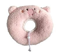 Pet Cone Collar Pet Circle Collar Plush Soft Rabbit Collar Cat Dog Collar Anti-lick Bear Soft Circle Surgical Protect Wounds(Pink pig,M)