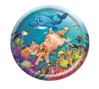 Pet Cooling Bed - 60 cm Inflatable Water Play Mat, Round Sensory Pad, Cushion, Comfortable Resting Place, Cooling Companion for Cats, Small Dogs, Guinea Pigs, Rabbits, Indoor