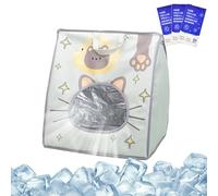 Pet Cooling Cat Carrier, Foldable Portable with Built-In Ice Pack, Ventilated Oxford Cloth Enclosure, Locks in Coolness for Air-Conditioned Rooms, Travel Car Airline Camping, 15.16x11.81x15.75in